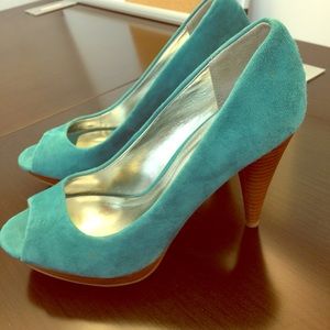 Teal color heels